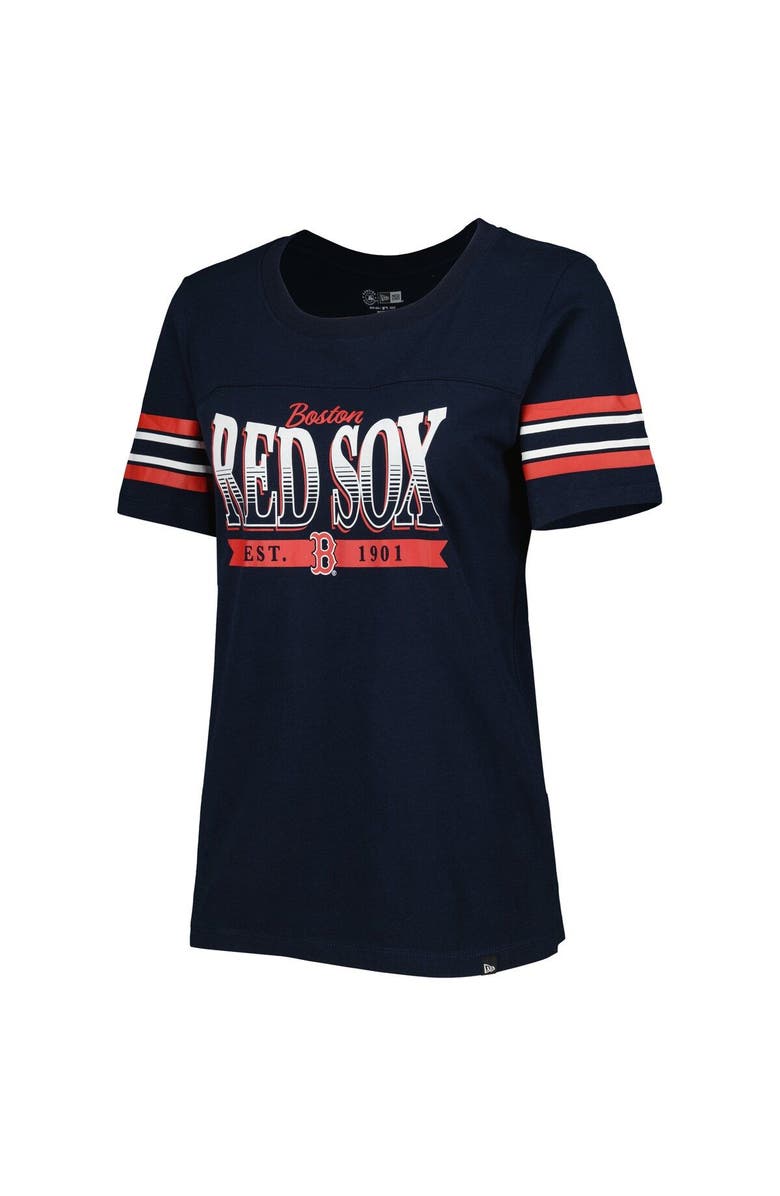 New Era Women's New Era Navy Boston Red Sox Team Stripe T-Shirt, Alternate, color, Navy