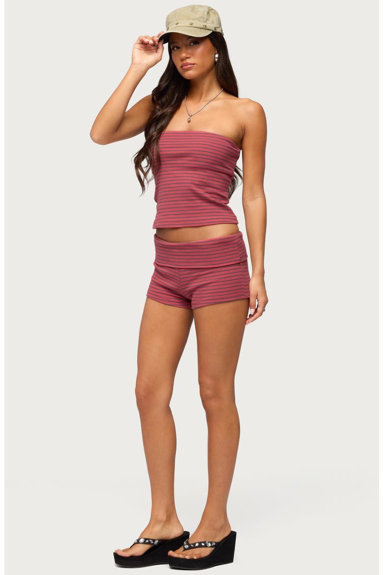Monikah Stripe Micro Shorts, Alternate, color, RED