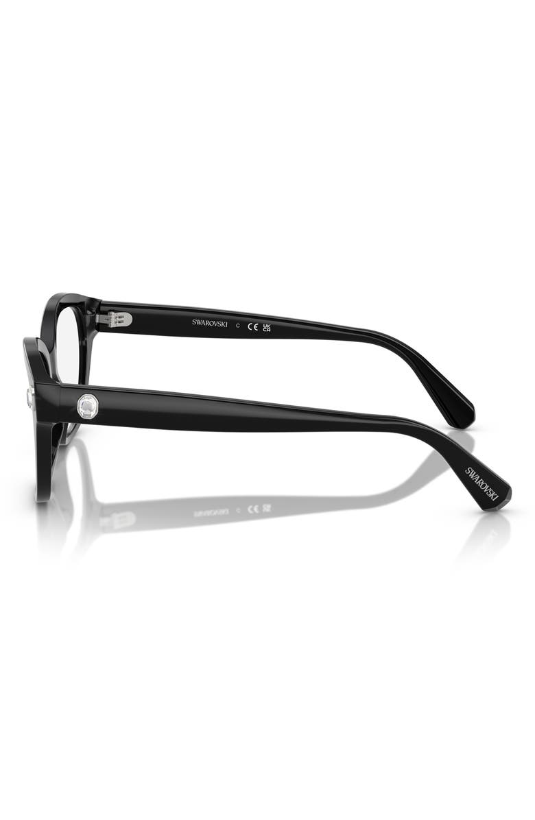 Swarovski 51mm Pillow Optical Glasses, Alternate, color, Black