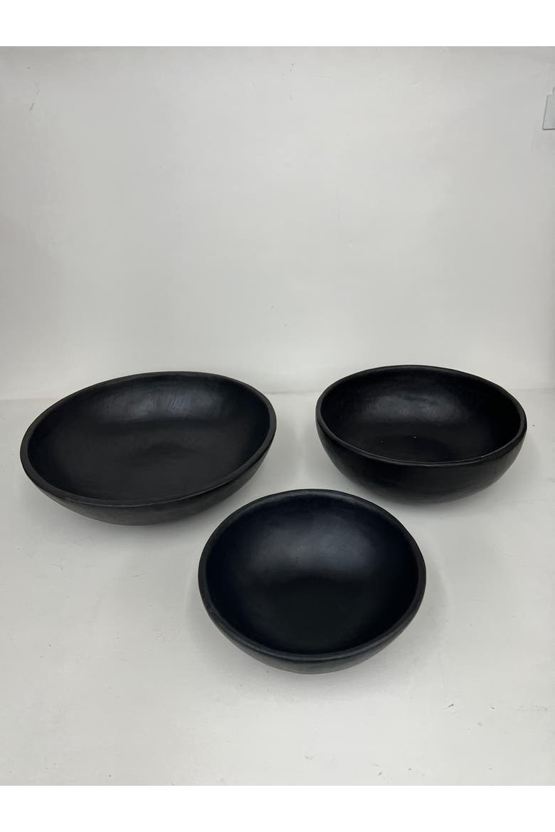 Longpi Black Stone Pottery Handmade Bowl, Alternate, color, Black