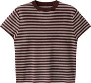 MANGO Striped Ribbed Short Sleeve Sweater
