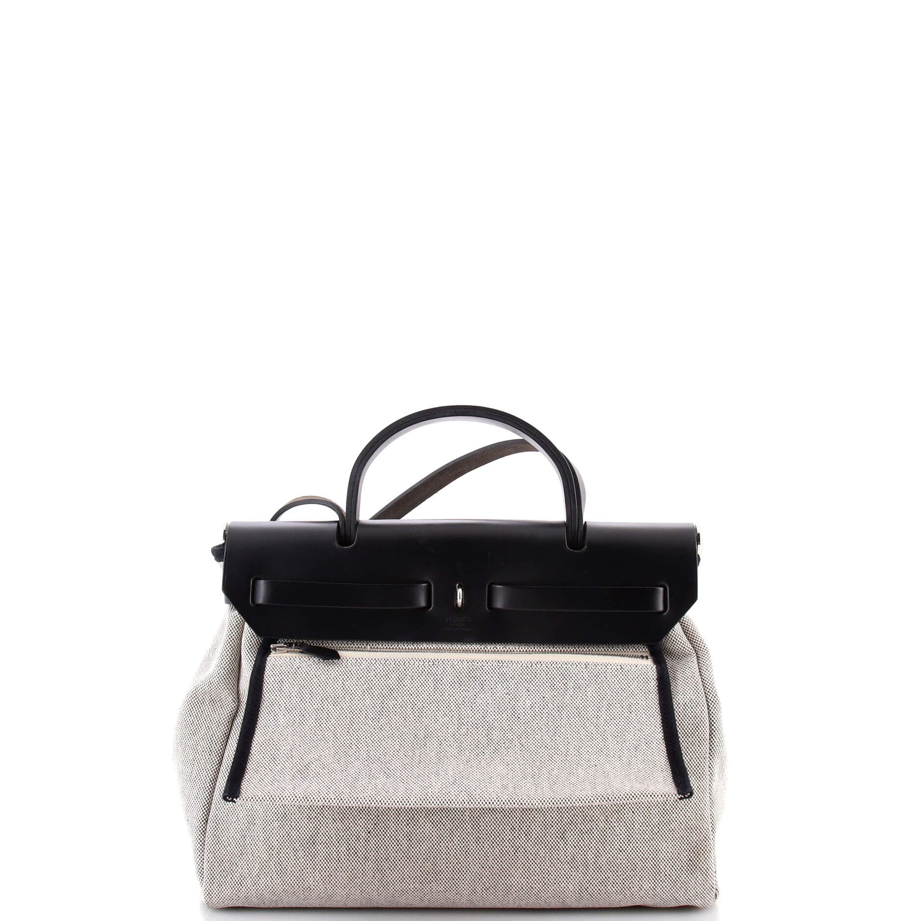 Pre-Owned Hermes Herbag Zip Pegase Pop Toile and Leather 31, Alternate, color, Noir