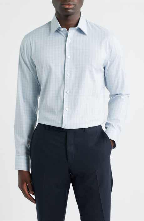 Trim Fit Check Premium Performance Twill Dress Shirt