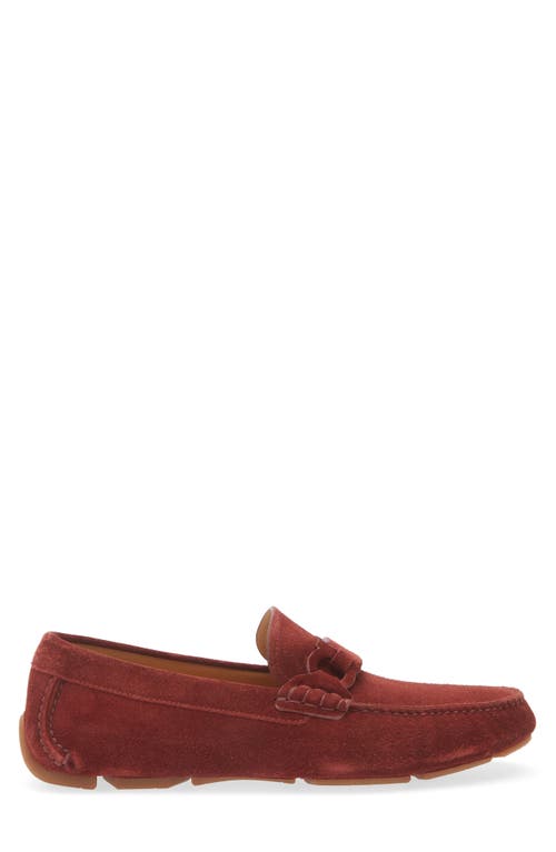 Ferragamo Men's Byte Suede Driving Shoes In College Red