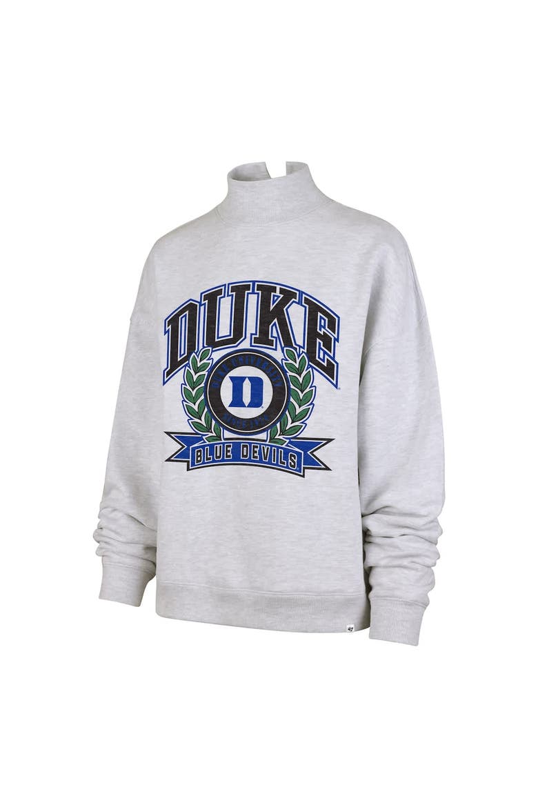 Women's '47  Gray Duke Blue Devils Laurel Arch Mock Neck Sweatshirt, Alternate, color, Gray