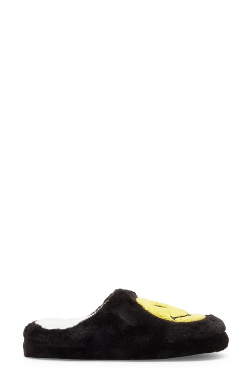 Joe Boxer Plush Mr Lucky Faux Fur Slipper In Black