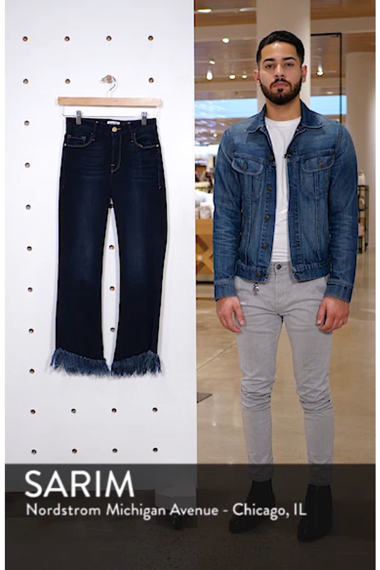 FRAME Le Crop Shredded Hem Mini Boot Jeans video