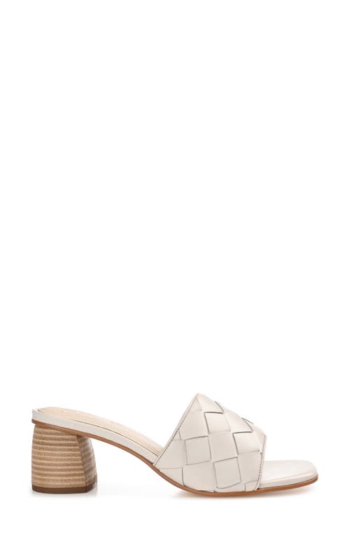 Journee Signature Kellee Woven Leather Sandal In Bone