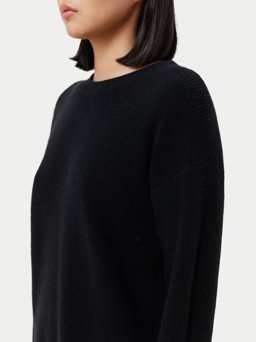 Gobi Mongolian Cashmere Split-sleeve Cashmere Sweater In Black