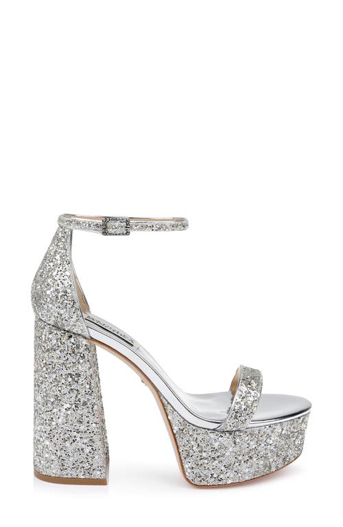 Badgley Mischka Collection Party Ankle Strap Platform Sandal In Silver