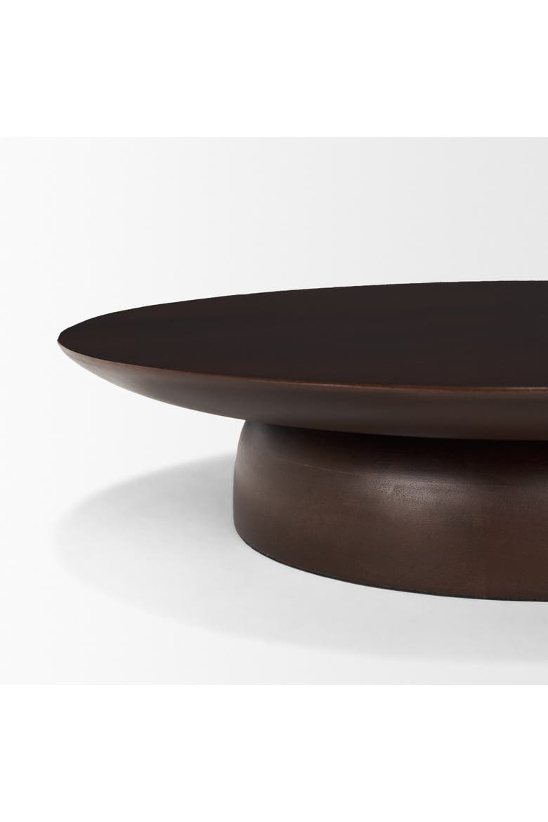 Sadira Solid Wood Round Riser, Alternate, color, Brown