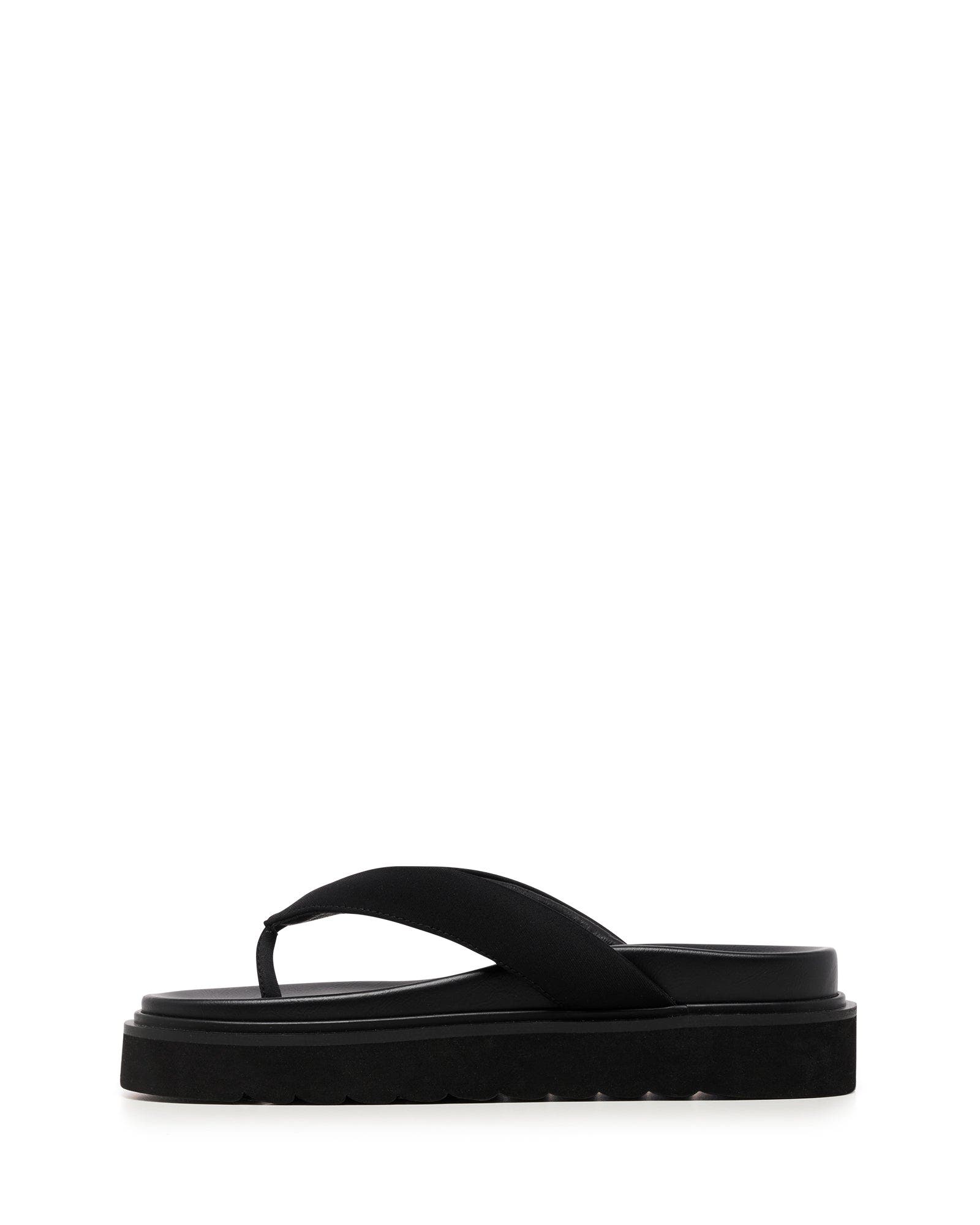 Vacay Round Toe Sandal, Alternate, color, Black Lycra