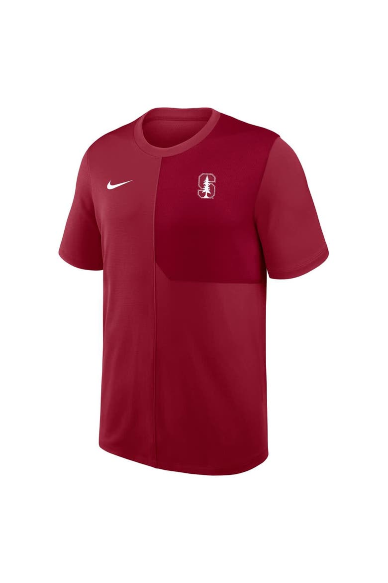 Men's Nike Cardinal Stanford Cardinal 2025 Sideline UV Performance Coach T-Shirt, Alternate, color, Cardinal