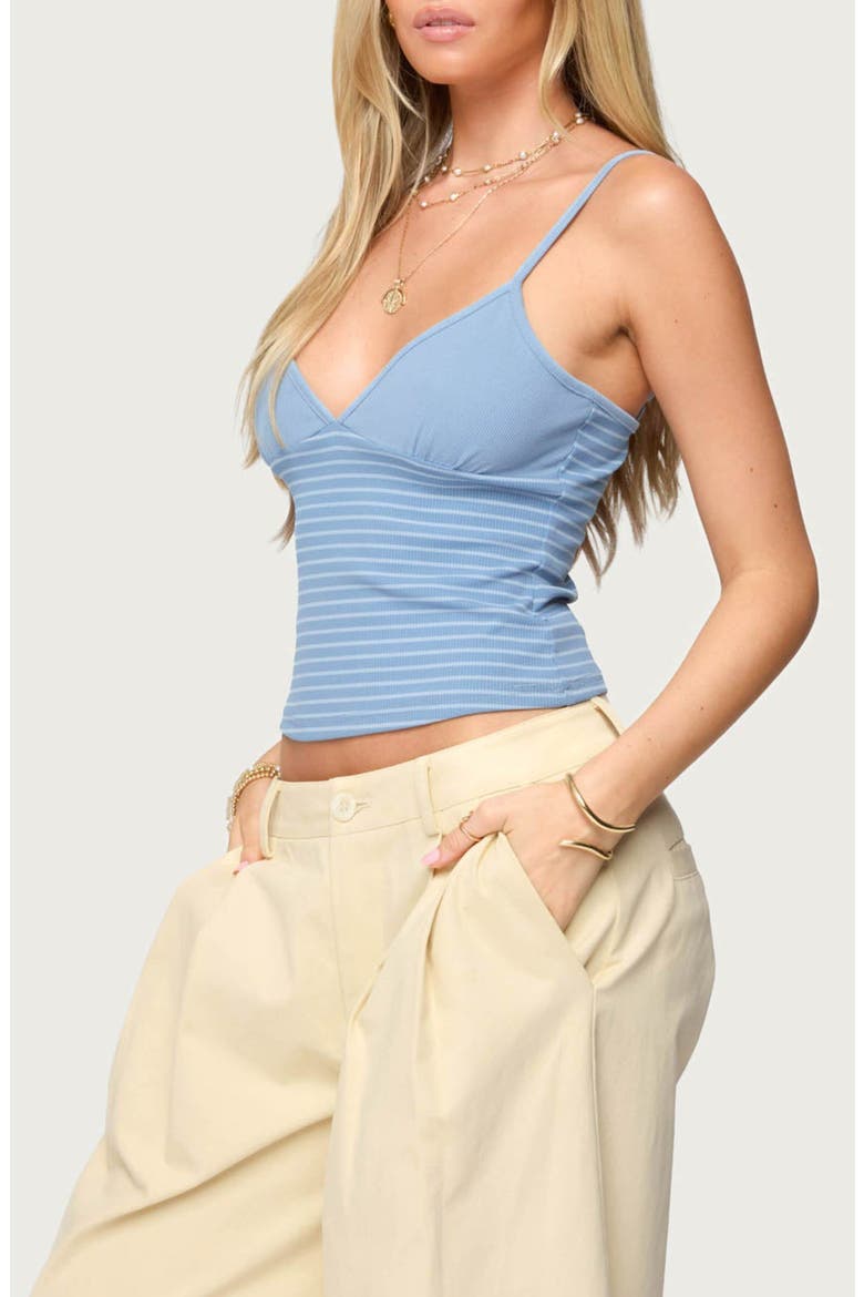 Hemsley Stripe Rib Camisole, Alternate, color, BLUE