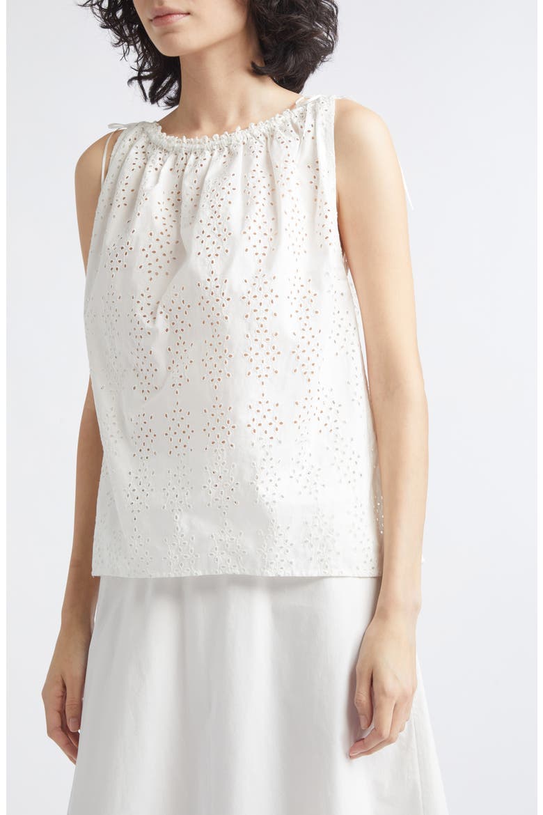 Harriet Eyelet Boat Neck Top, Alternate, color, VINTAGE WHITE