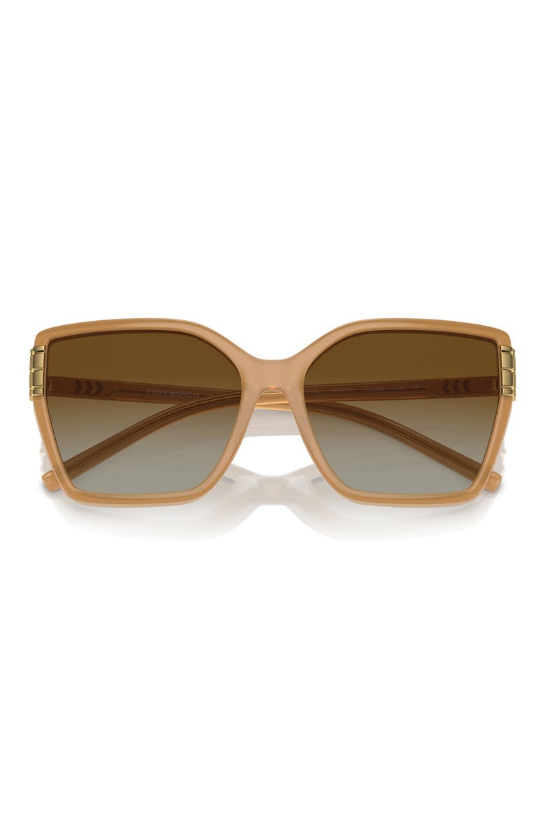 58mm Polarized Square Sunglasses, Alternate, color, MILKY BROWN / BROWN POLAR