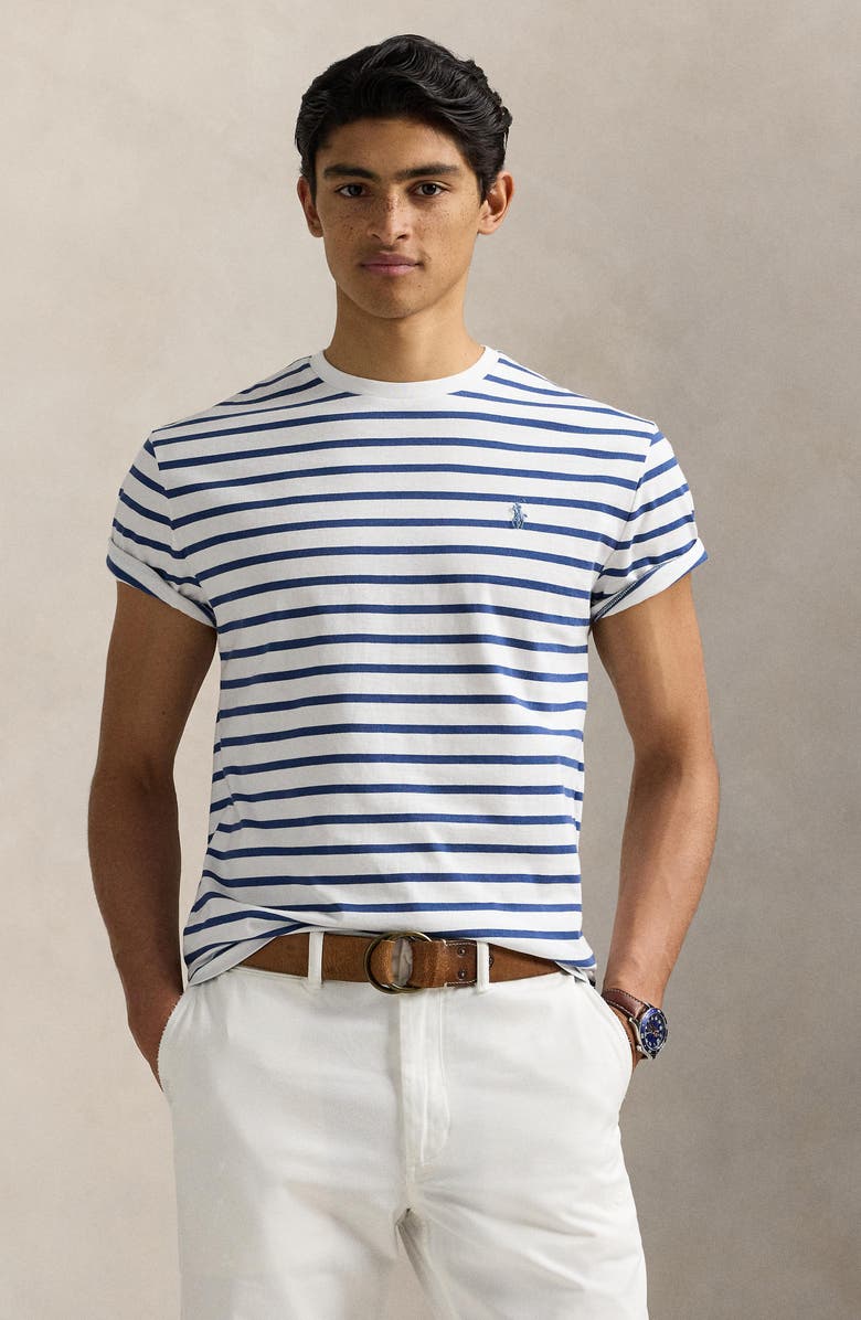 Polo Ralph Lauren Classic Fit Stripe Cotton T-Shirt, Alternate, color,