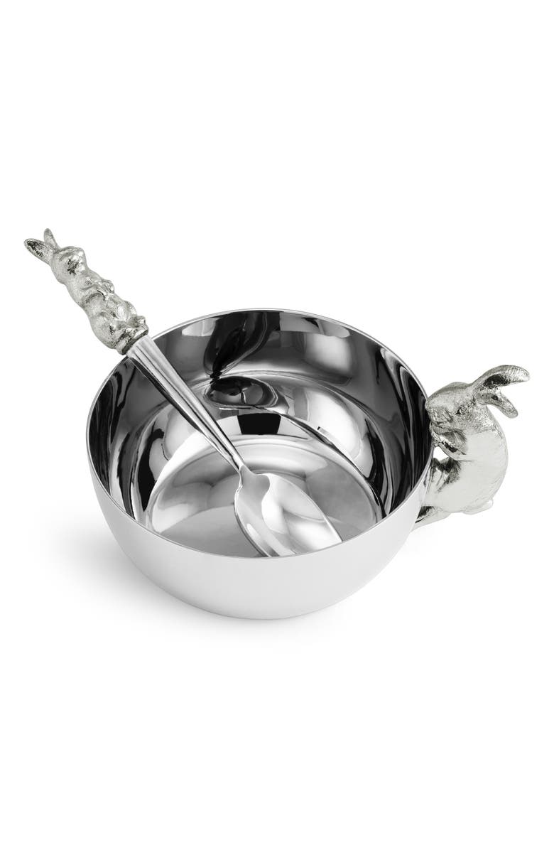 Michael Aram Bunny Cup & Spoon Set, Alternate, color, Silver