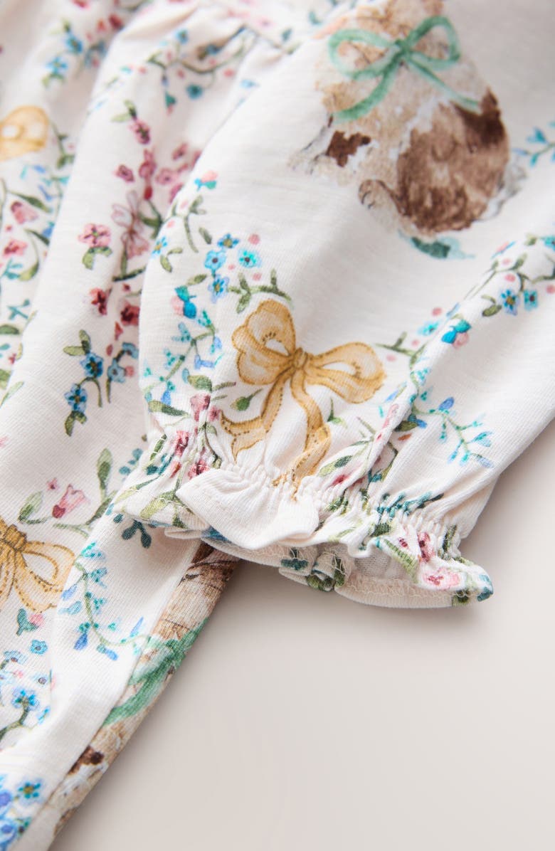 NEXT Kids' Floral Long Sleeve Cotton Dress, Alternate, color, Cream