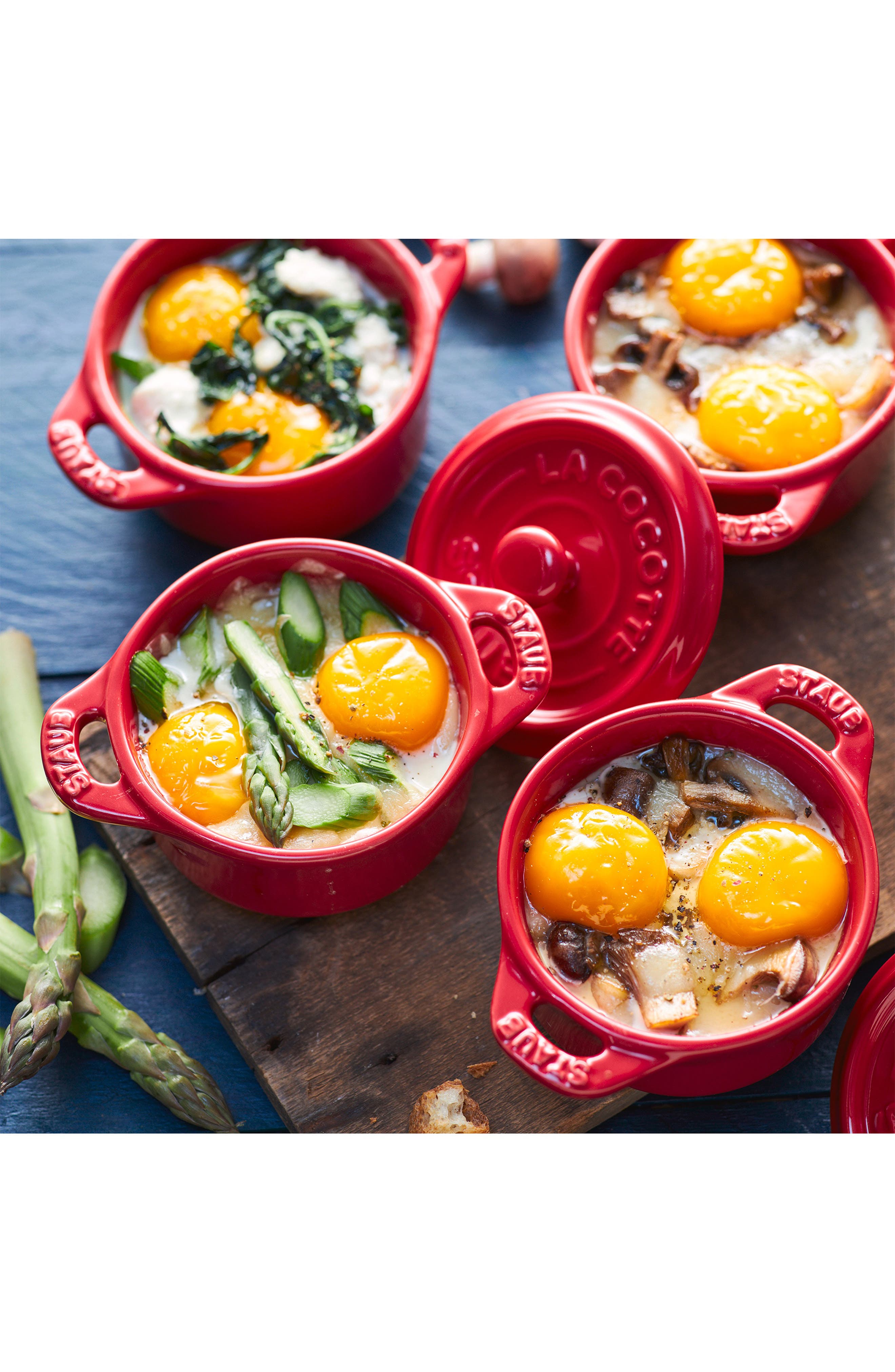 Staub Cherry 3-Piece Mini Round Cocotte Set