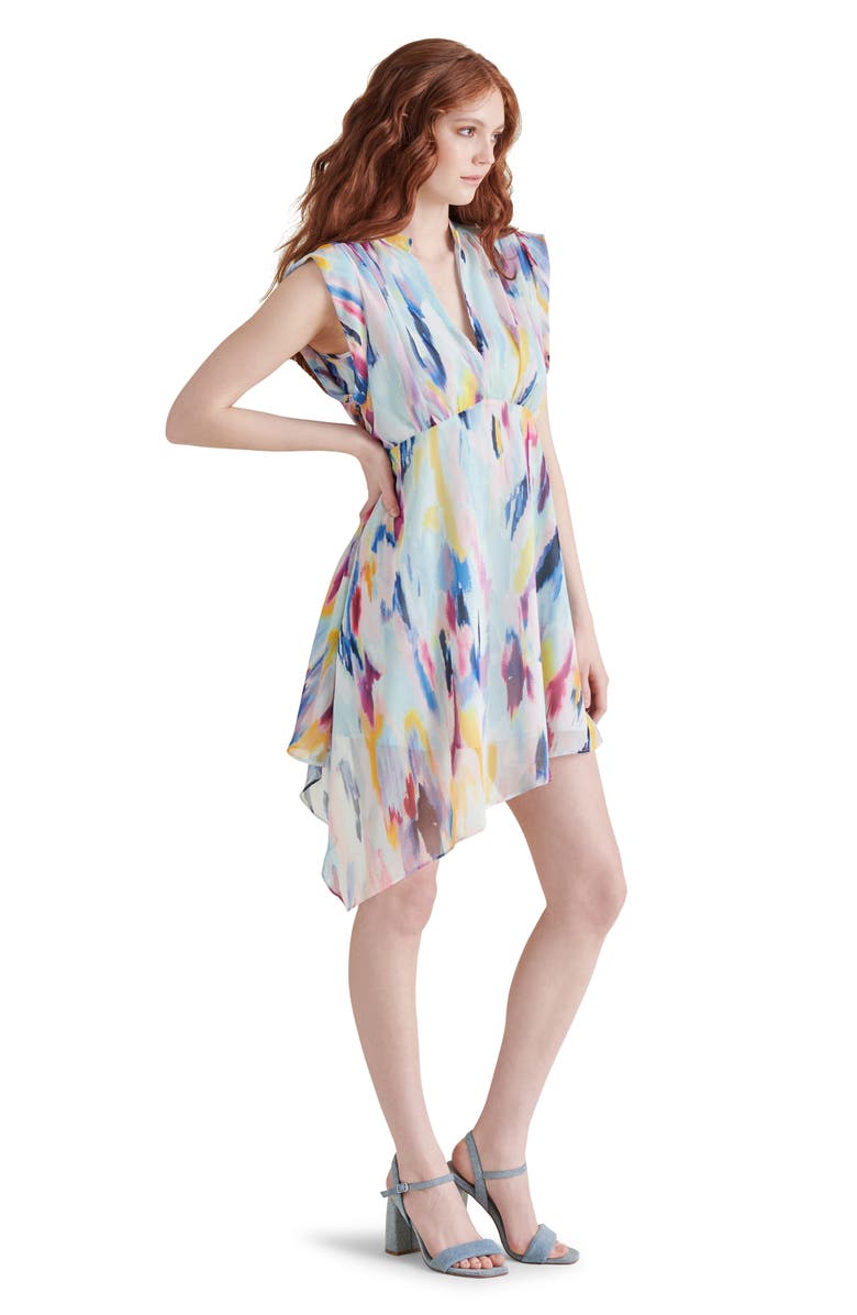 Steve Madden Rinna Abstract Print Asymmetric Hem Dress, Alternate, color, 