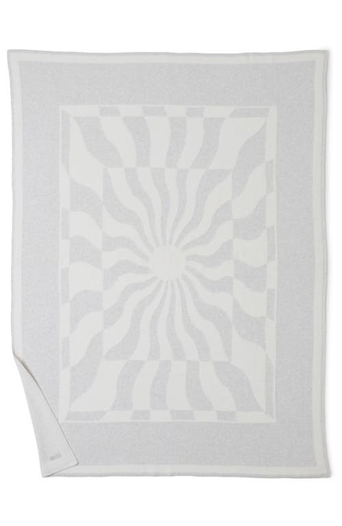 Barefoot Dreams Cozychic Cotton Sun Waves Throw In Gray-cream