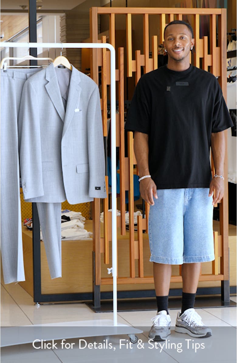 Classic Heathered Grey Stretch Wool Suit, sales video thumbnail