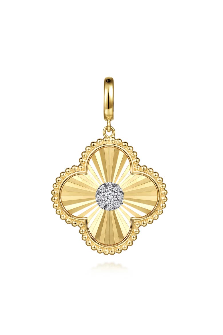 Bujukan 14k Gold Diamond Clover Charm, Main, color, 14K YELLOW GOLD