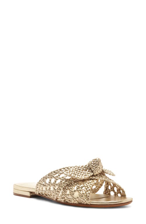 Alexandre Birman Belinda Woven Slide Sandal In Gold