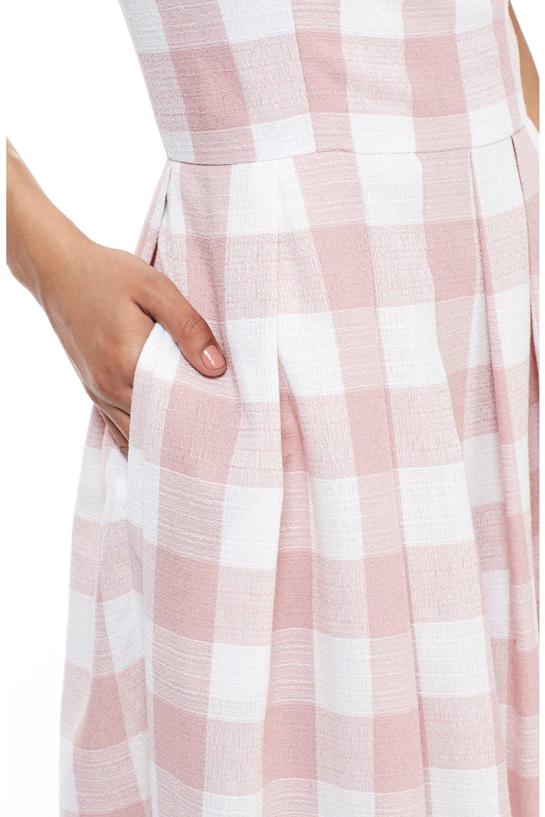 Polly Cross Back Pleated Sundress, Alternate, color, PINK/ WHITE