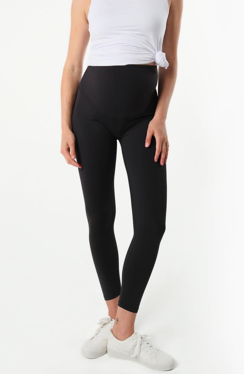 Marion Women's Maternity Stretch Leggings with Bump-Friendly Phone Pocket, Alternate, color, Black