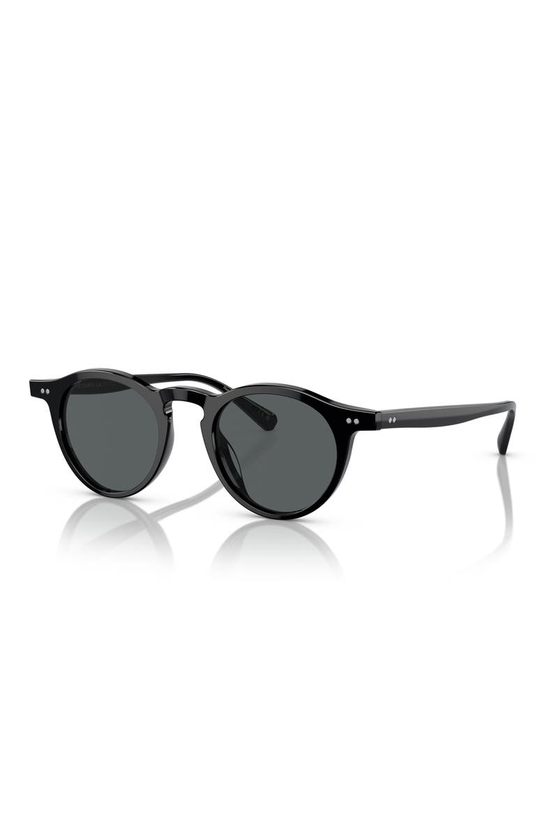 47mm Small Polarized Round Sunglasses, Alternate, color, BLACK / MIDNIGHT EXPRESS POLAR