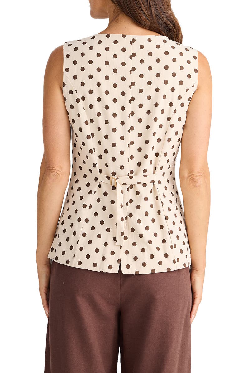 Brave+True Eden Polka Dot Cotton Vest, Alternate, color, Chocolate Polka Dot