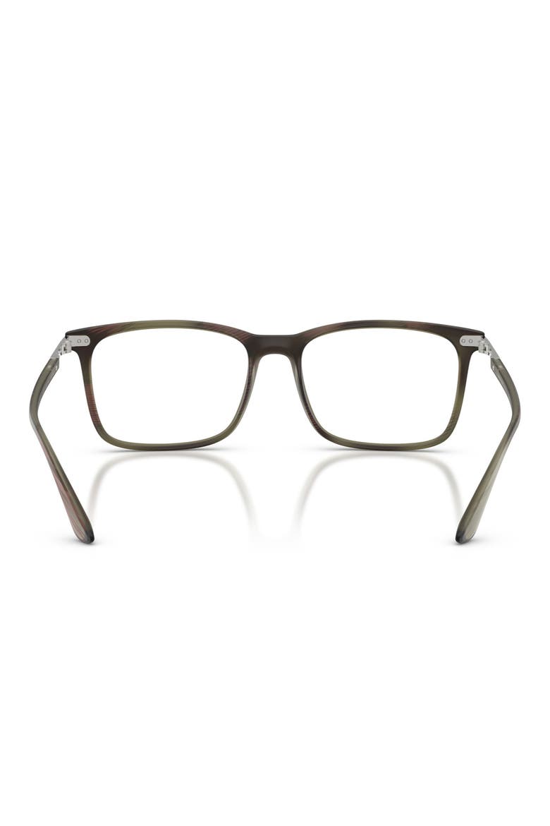 56mm Square Optical Glasses, Alternate, color, STRIPED OLIVE / DEMO LENS