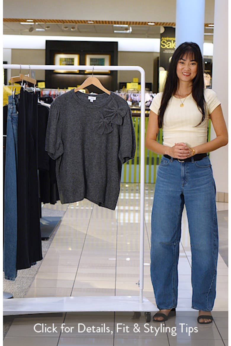 Bow Appliqu Short Sleeve Sweater video