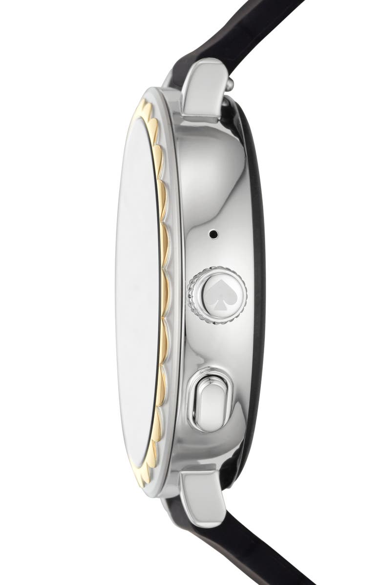 Kate Spade New York raven scallop silicone strap smart watch, 42mm, Alternate, color,