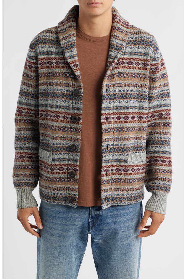 Men's Wool Blend Shawl Collar Cardigan, Main, color, HEATHER GREY