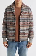 Schott NYC Men's Wool Blend Shawl Collar Cardigan