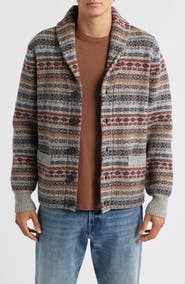 Schott NYC Men's Wool Blend Shawl Collar Cardigan