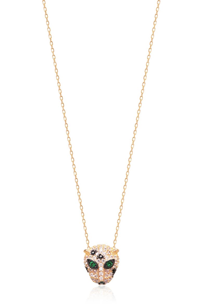 Pavé CZ Panther Pendant Necklace, Main, color, GOLD