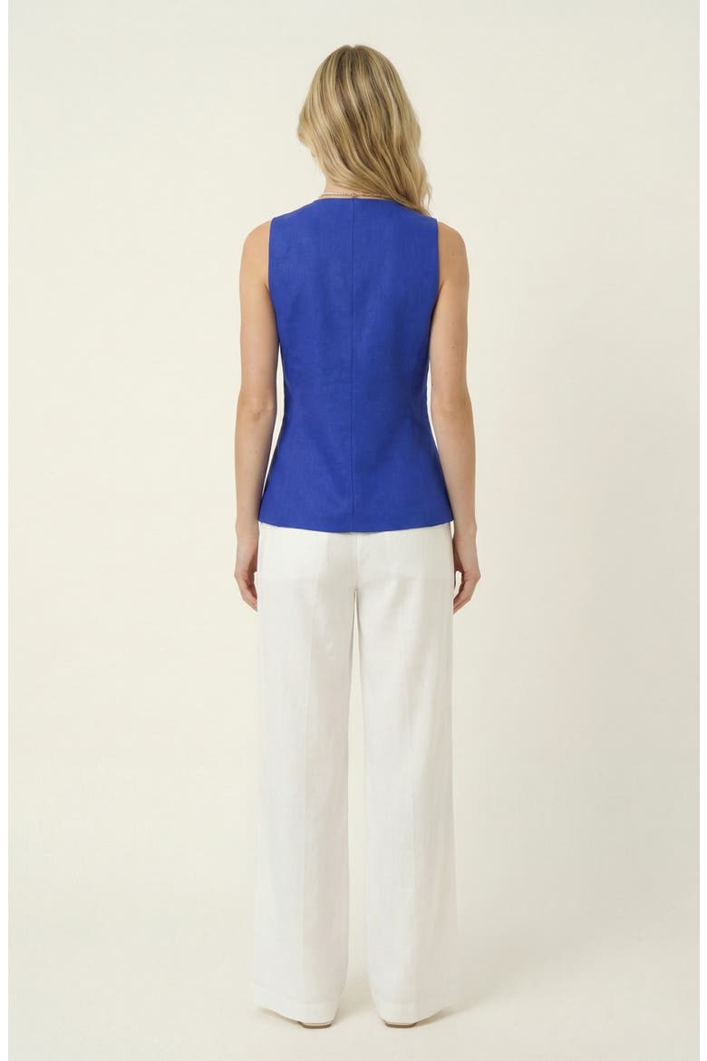 Sleeveless Asymmetrical Tailored Vest, Alternate, color, Royal Blue