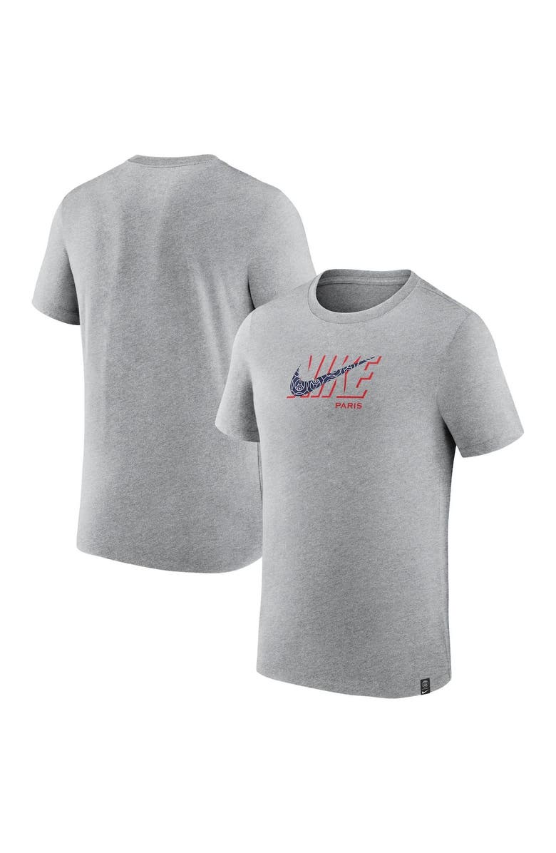 Nike Men's Nike Black Paris Saint-Germain Swoosh Club T-Shirt, Main, color, Heather Gray