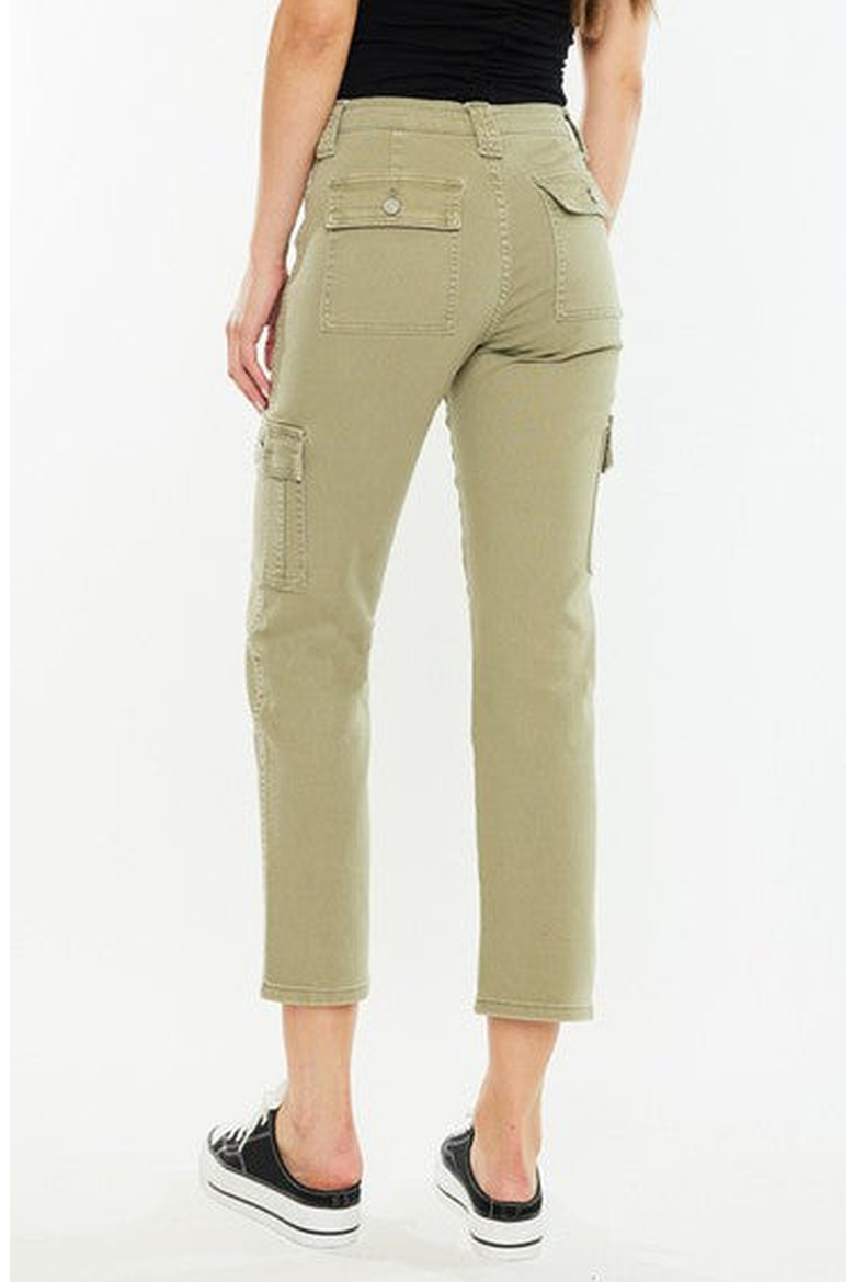 Lavinia High Rise Slim Straight Leg Cargo Pants, Alternate, color, Olive