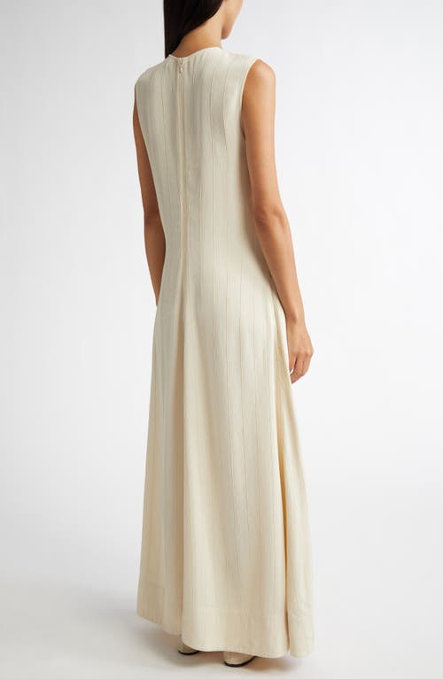Totême Toteme Woven Stripe Sleeveless A-line Dress In Ecru