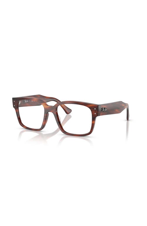 Ray Ban Ray-ban 53mm Square Optical Glasses In Brown