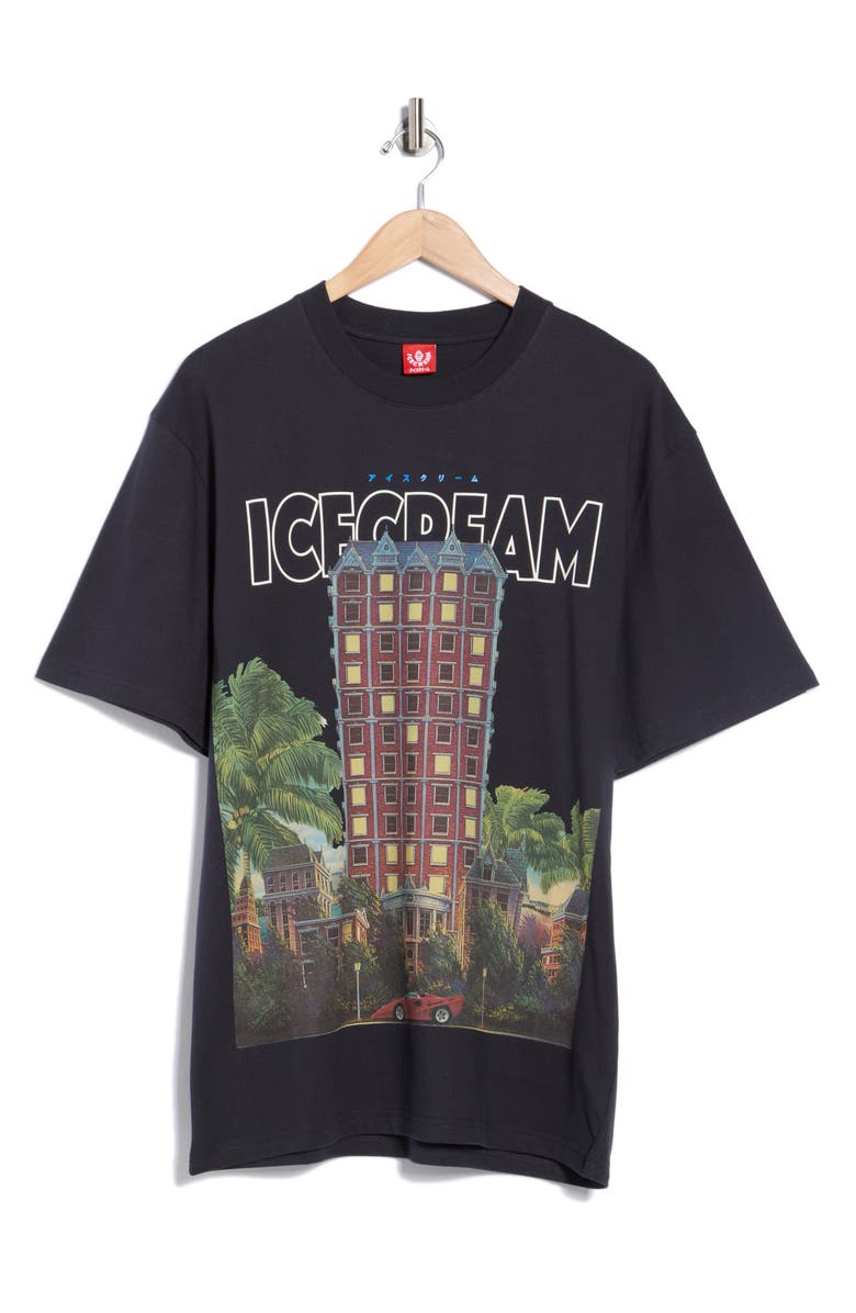 ICECREAM Estate Oversize Graphic T-Shirt, Alternate, color, Charcoal Art