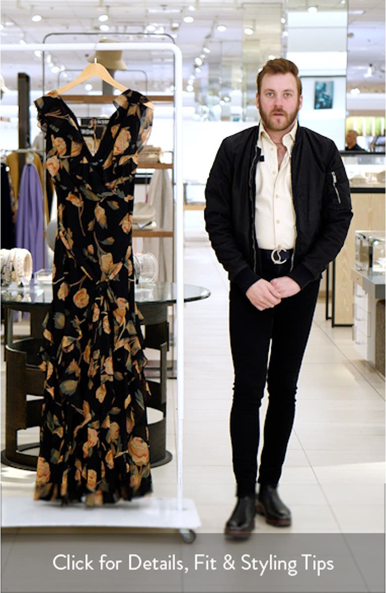 Floral Tie Waist Georgette Gown, sales video thumbnail