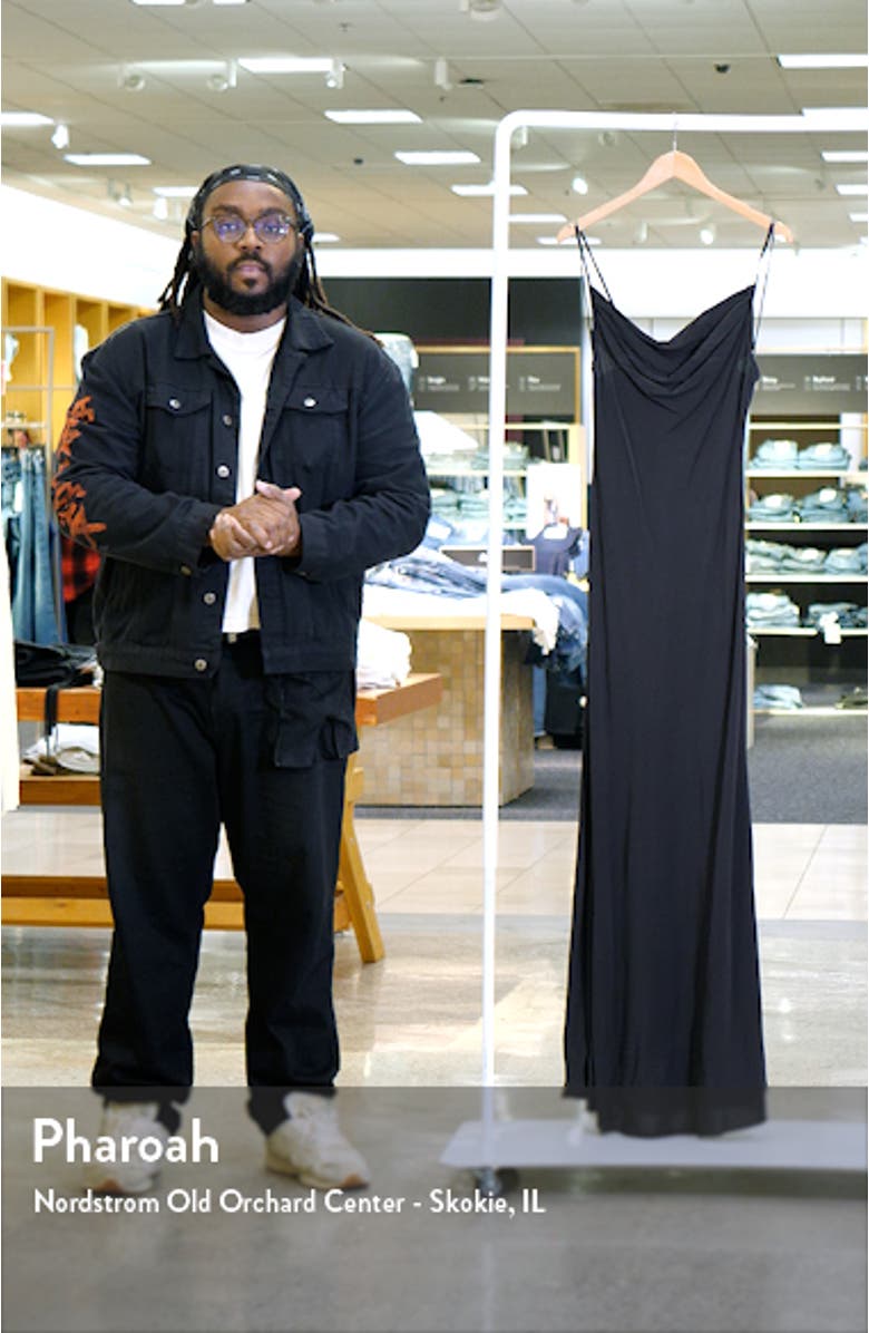 Cowl Neck Bias Cut Maxi Dress, sales video thumbnail