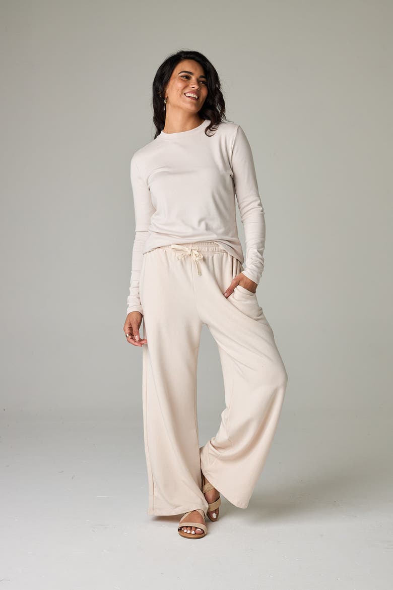 Garda Eco-Luxe Rib Crew-Neck Long Sleeve Top - Ultra Luxe Flow, Alternate, color, Bone