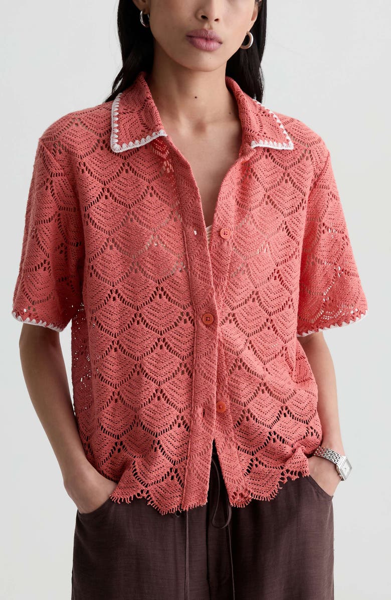 AG Kaylee Open Stitch Button-Up Shirt, Main, color, 